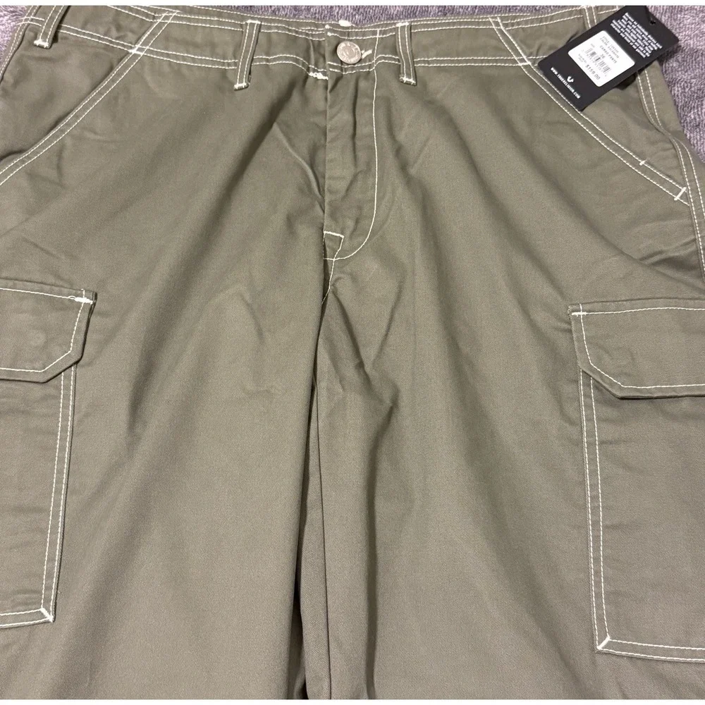 True Religion Men's Cargo‎ Pants Kalamata Green 36x31 Utility Streetwear